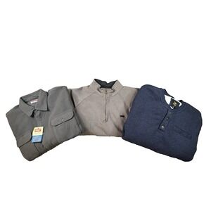 MIXED LOT OF 3 Men's L Levi/Lee/Wrangler Work/Outdoor LS Fleece/Thermal SEE DESC